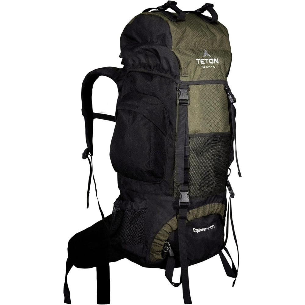 imageTeton 75L Explorer Internal Frame Backpack for Hiking Camping Backpacking Rain Cover Included OliveHunter Green