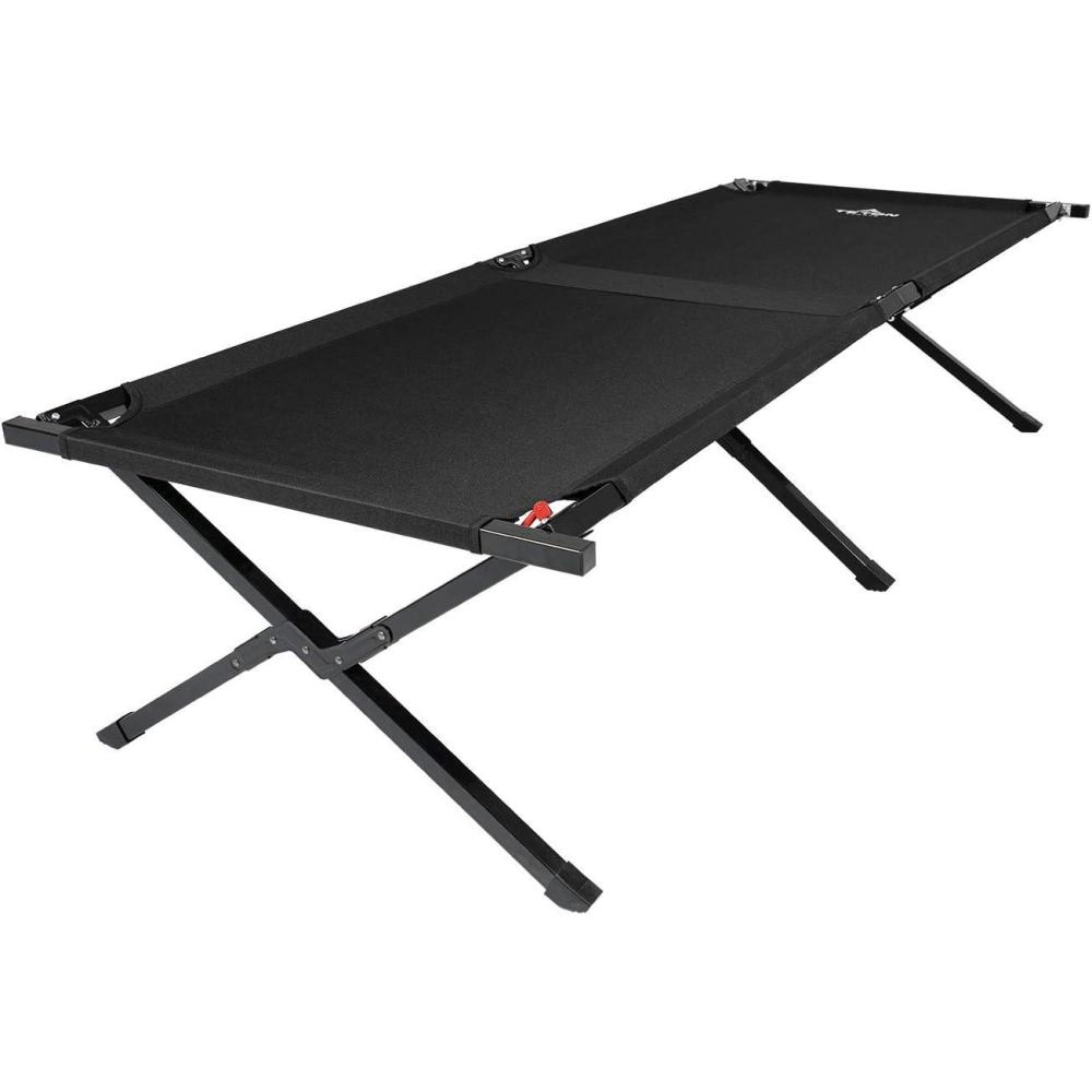 imageTeton Camping Cot with Patented Pivot Arm Folding Camping Cot Durable Heavy Duty Canvas Comfortable Sleeping Bed for Adults PortableAdventurer Camp Cot 755 x 25
