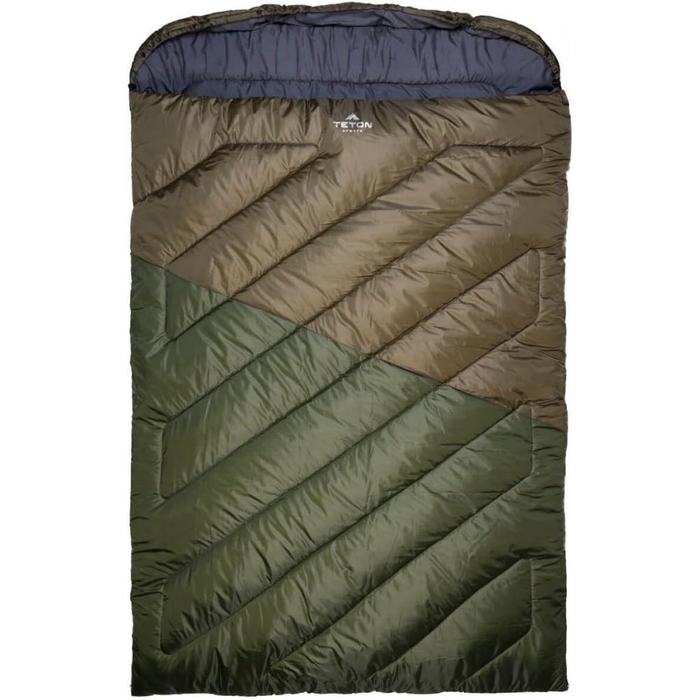 imageTeton Mammoth Queen Size Double Sleeping Bag A Warm Bag The Whole Family can Enjoy Great for Camping Hunting and Base Camp Compression Sack IncludedIvy