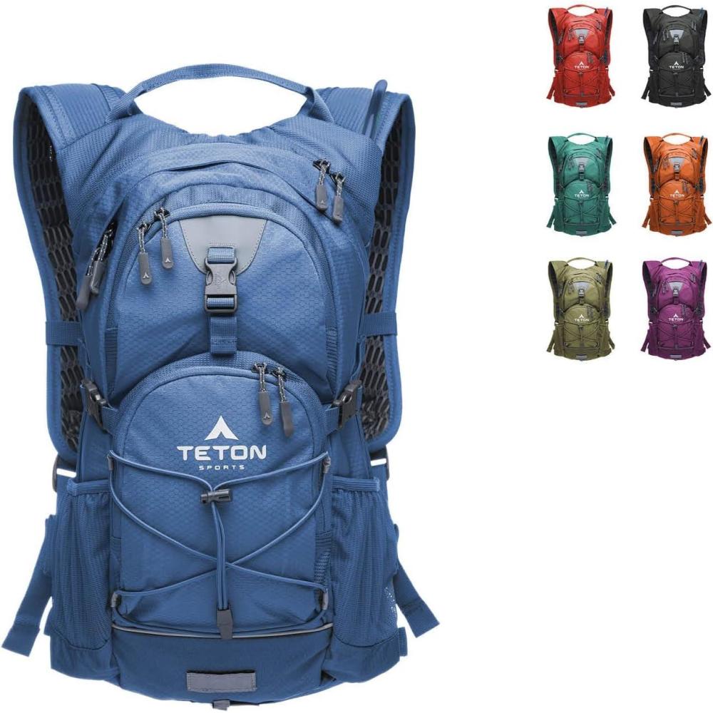 imageTeton OasisTrailrunner Hydration Backpack Lightweight Water Pack with 2L3L Bladder for Hiking Running Cycling Biking 2L18L22L Sizes Sewnin Rain Cover Fits Men and WomenHigh Tide