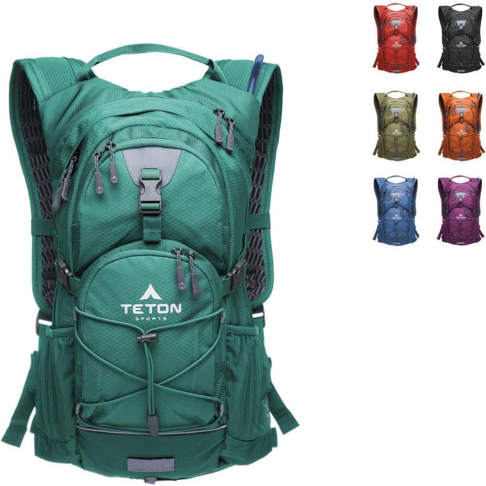 imageTeton OasisTrailrunner Hydration Backpack Lightweight Water Pack with 2L3L Bladder for Hiking Running Cycling Biking 2L18L22L Sizes Sewnin Rain Cover Fits Men and WomenDeep Teal