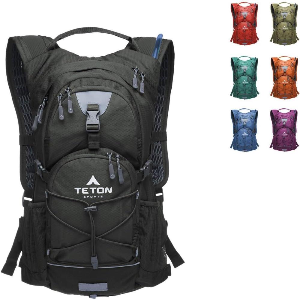 imageTeton OasisTrailrunner Hydration Backpack Lightweight Water Pack with 2L3L Bladder for Hiking Running Cycling Biking 2L18L22L Sizes Sewnin Rain Cover Fits Men and WomenOnyx