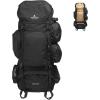 Teton 75L Explorer Internal Frame Backpack for Hiking, Camping, Backpacking, Rain Cover Included, Olive(Black)