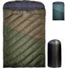 Teton Mammoth Queen Size Double Sleeping Bag- A Warm Bag The Whole Family can Enjoy – Great for Camping, Hunting and Base Camp. Compression Sack Included(Ivy)