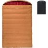 Teton Mammoth Queen Size Double Sleeping Bag- A Warm Bag The Whole Family can Enjoy – Great for Camping, Hunting and Base Camp. Compression Sack Included(Pecan/Fox)