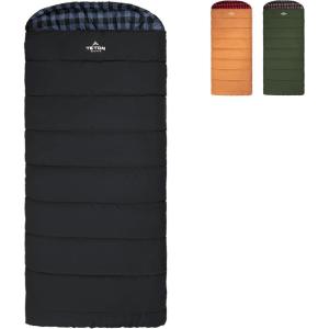 TETON Sports Deer Hunter Sleeping Bag, Warm and Comfortable Camping Sleeping Bag, Teton Tough Canvas Shell for Camping, Hunting, and Cold Weather(Charcoal & Blue)