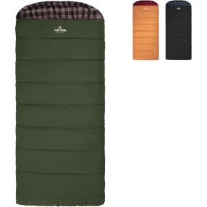 TETON Sports Deer Hunter Sleeping Bag, Warm and Comfortable Camping Sleeping Bag, Teton Tough Canvas Shell for Camping, Hunting, and Cold Weather(Green/Rose)