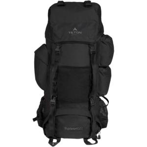 Teton 75L Explorer Internal Frame Backpack for Hiking, Camping, Backpacking, Rain Cover Included, Olive(Black)