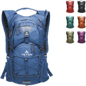 Teton Oasis/Trailrunner Hydration Backpack – Lightweight Water Pack with 2L/3L Bladder for Hiking, Running, Cycling, Biking – 2L/18L/22L Sizes – Sewn-in Rain Cover – Fits Men and Women(High Tide)