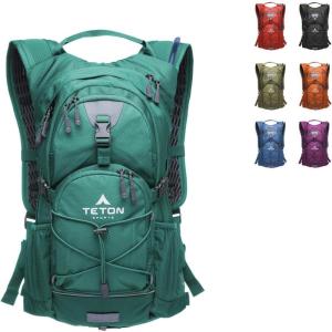 Teton Oasis/Trailrunner Hydration Backpack – Lightweight Water Pack with 2L/3L Bladder for Hiking, Running, Cycling, Biking – 2L/18L/22L Sizes – Sewn-in Rain Cover – Fits Men and Women(Deep Teal)