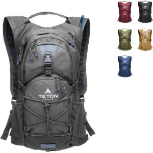 Teton Oasis/Trailrunner Hydration Backpack – Lightweight Water Pack with 2L/3L Bladder for Hiking, Running, Cycling, Biking – 2L/18L/22L Sizes – Sewn-in Rain Cover – Fits Men and Women(Gunmetal)