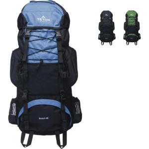Teton 45L Scout Internal Frame Backpack for Hiking, Camping, Backpacking, Rain Cover Included, Bluejay(Bluejay)