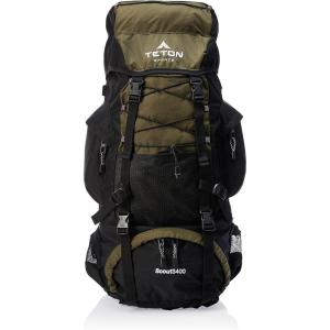Teton 45L Scout Internal Frame Backpack for Hiking, Camping, Backpacking, Rain Cover Included, Bluejay(Hunter Green)