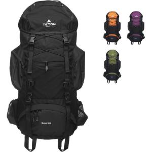 Teton 45L Scout Internal Frame Backpack for Hiking, Camping, Backpacking, Rain Cover Included, Bluejay(Onyx)