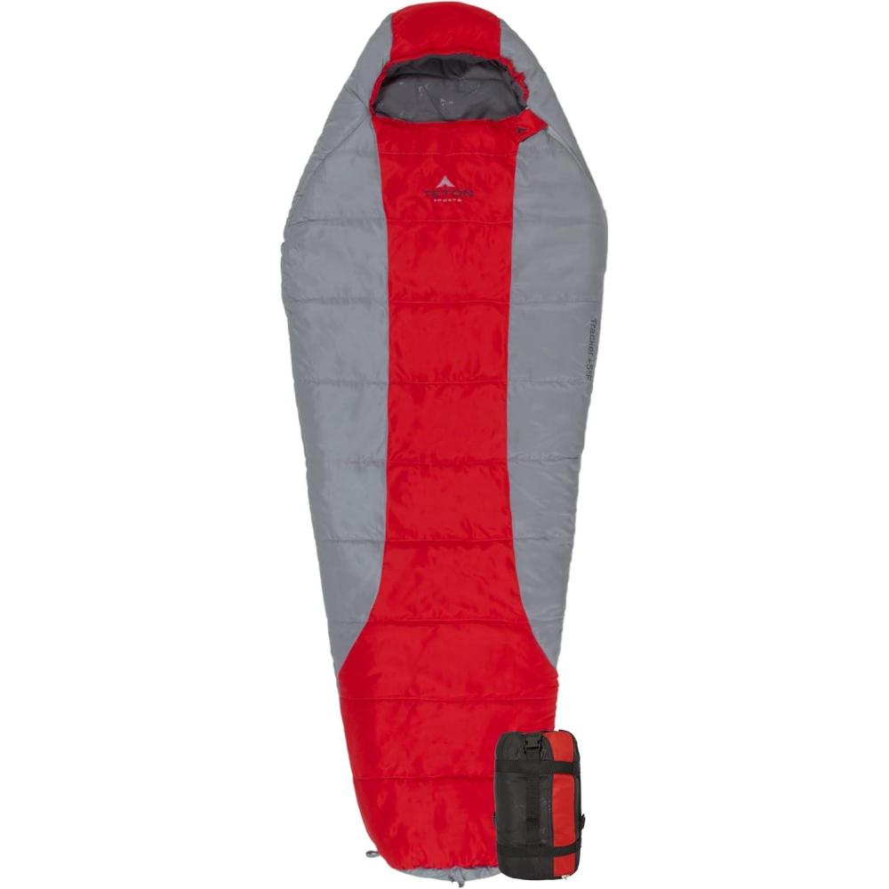 image:imageTeton 20F and 5F Degree Sleeping Bag Lightweight Warm Weather Mummy Sleeping Bags for Adults and Kids Camping Backpacking HikingRed