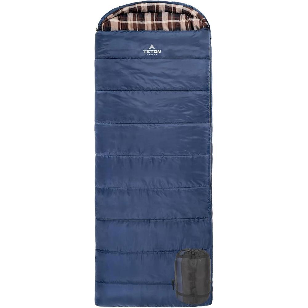 image:imageTeton Celsius XL 25F 20F 0F Degree Sleeping Bags All Weather Warm Sleeping Bag for Adults and Kids Camping Season Compression Sack IncludedBlue left zip