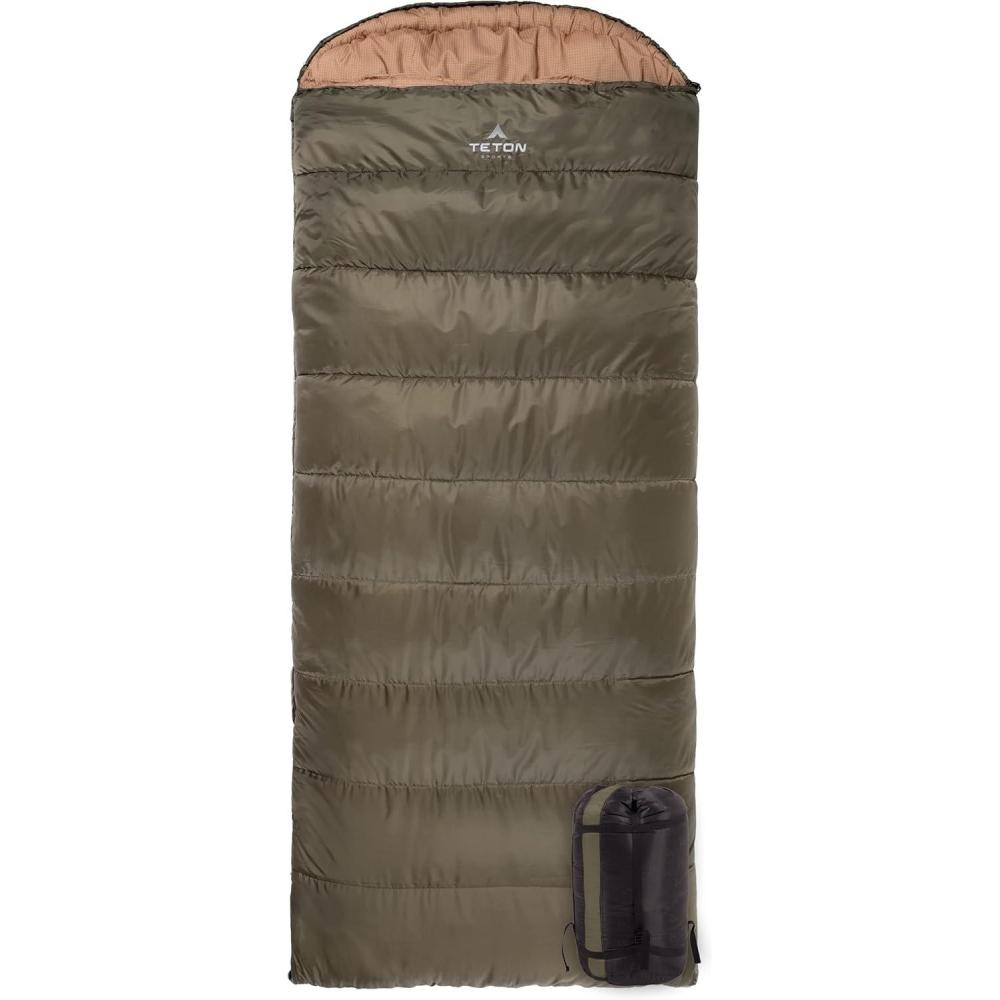 image:imageTeton Celsius XL 25F 20F 0F Degree Sleeping Bags All Weather Warm Sleeping Bag for Adults and Kids Camping Season Compression Sack IncludedGreen right zip
