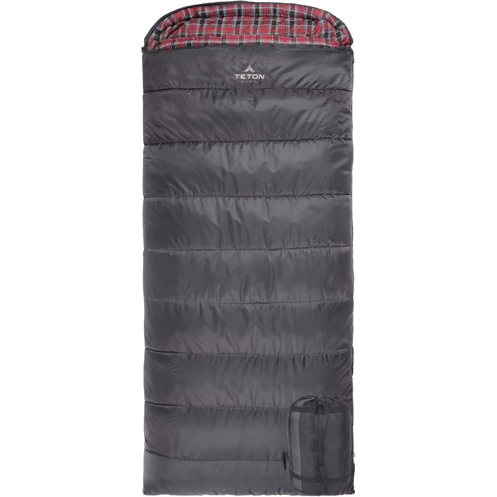 image:imageTeton Celsius XL 25F 20F 0F Degree Sleeping Bags All Weather Warm Sleeping Bag for Adults and Kids Camping Season Compression Sack IncludedGrey left zip