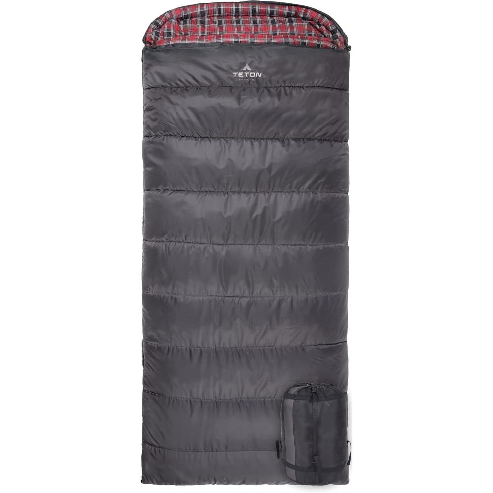 image:imageTeton Celsius XL 25F 20F 0F Degree Sleeping Bags All Weather Warm Sleeping Bag for Adults and Kids Camping Season Compression Sack IncludedGrey right zip