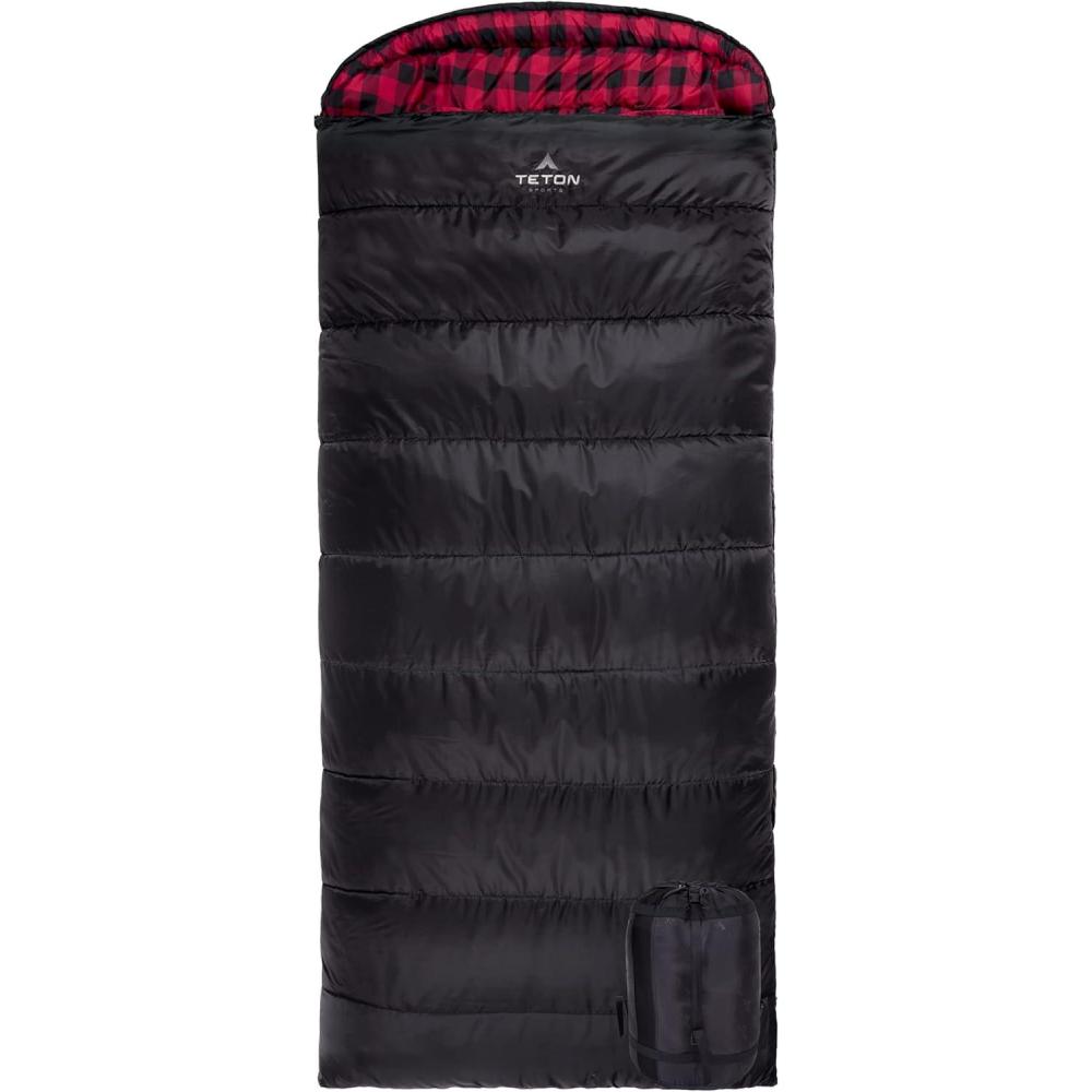 image:imageTeton Celsius XXL Sleeping Bag Cold Weather Sleeping Bags for Adults and Kids Camping Made Easy and Warm Compression Sack Included 35F 25F 0F 20F DegreeBlack left zip