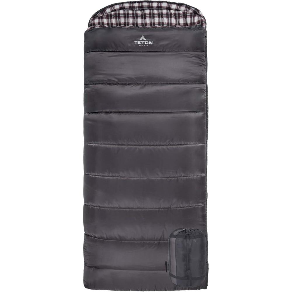 image:imageTeton Celsius XXL Sleeping Bag Cold Weather Sleeping Bags for Adults and Kids Camping Made Easy and Warm Compression Sack Included 35F 25F 0F 20F DegreeGrey right zip