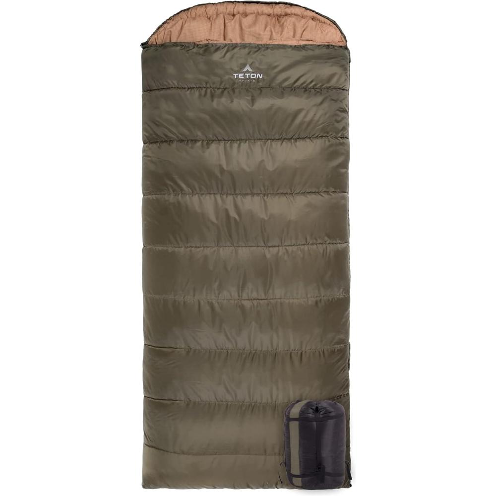 image:imageTeton Celsius XXL Sleeping Bag Cold Weather Sleeping Bags for Adults and Kids Camping Made Easy and Warm Compression Sack Included 35F 25F 0F 20F DegreeGreen left zip
