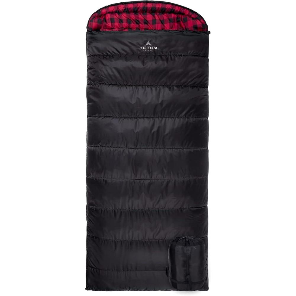 image:imageTeton Celsius XXL Sleeping Bag Cold Weather Sleeping Bags for Adults and Kids Camping Made Easy and Warm Compression Sack Included 35F 25F 0F 20F DegreeBlack right zip