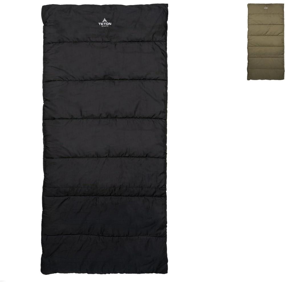 image:imageTeton Evergreen Sleeping Bag Spacious Fit and Cozy Warmth for Adults Options for Camping in Any WeatherNightOlive