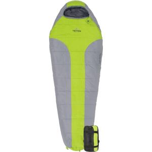 Teton 20F and 5F Degree Sleeping Bag; Lightweight, Warm Weather Mummy Sleeping Bags for Adults and Kids, Camping, Backpacking, Hiking(Green & Grey)