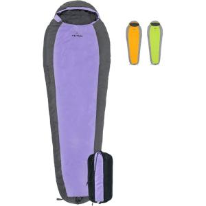 Teton 20F and 5F Degree Sleeping Bag; Lightweight, Warm Weather Mummy Sleeping Bags for Adults and Kids, Camping, Backpacking, Hiking(Purple)