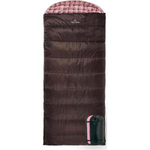 Teton Celsius Regular, 25F, 20F, 0F Degree Sleeping Bags, All Weather Bag for Adults and Kids, Camping Made Easy and Warm, Travel Sack Included(Brown & Pink)