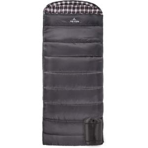 Teton Celsius Regular, 25F, 20F, 0F Degree Sleeping Bags, All Weather Bag for Adults and Kids, Camping Made Easy and Warm, Travel Sack Included(Grey)