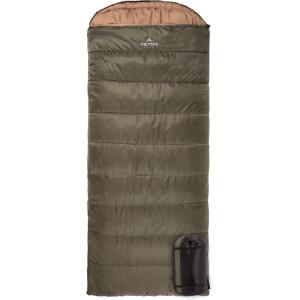 Teton Celsius XL, 25F, 20F, 0F Degree Sleeping Bags, All Weather Warm Sleeping Bag for Adults and Kids, Camping Season, Compression Sack Included(Green (right zip))