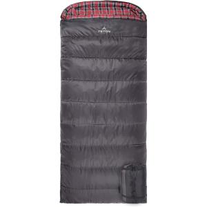Teton Celsius XXL Sleeping Bag, Cold Weather Sleeping Bags for Adults and Kids, Camping Made Easy and Warm. Compression Sack Included, 35F, 25F, 0F, 20F Degree(Gray (right zip))