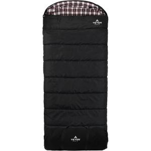 Teton Celsius XXL Sleeping Bag, Cold Weather Sleeping Bags for Adults and Kids, Camping Made Easy and Warm. Compression Sack Included, 35F, 25F, 0F, 20F Degree(Black Canvas (Right Zip))