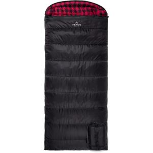 Teton Celsius XXL Sleeping Bag, Cold Weather Sleeping Bags for Adults and Kids, Camping Made Easy and Warm. Compression Sack Included, 35F, 25F, 0F, 20F Degree(Black (right zip))