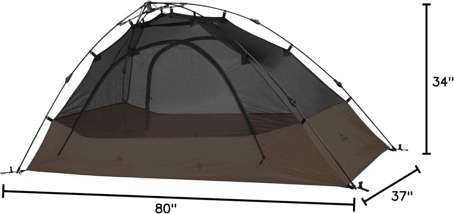 image:imageTeton Sports Vista Quick Tent Dome Camping and Backpacking Tent Easy Instant Setup ClipOn Rainfly IncludedBrown