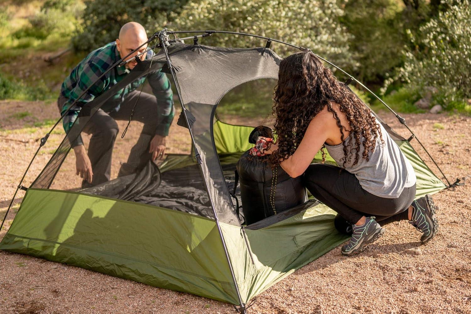 image:imageTeton Sports Vista Quick Tent Dome Camping and Backpacking Tent Easy Instant Setup ClipOn Rainfly IncludedGreen