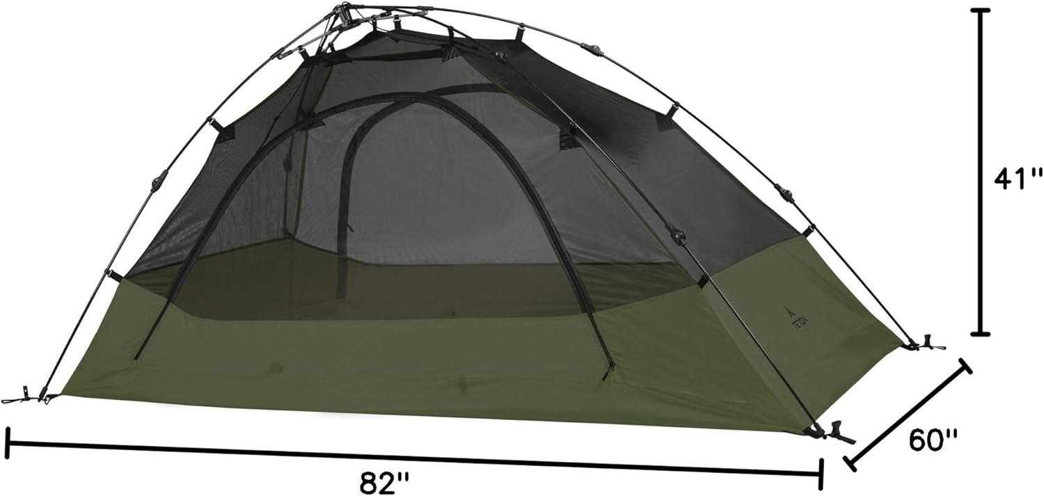 image:imageTeton Sports Vista Quick Tent Dome Camping and Backpacking Tent Easy Instant Setup ClipOn Rainfly IncludedGreen