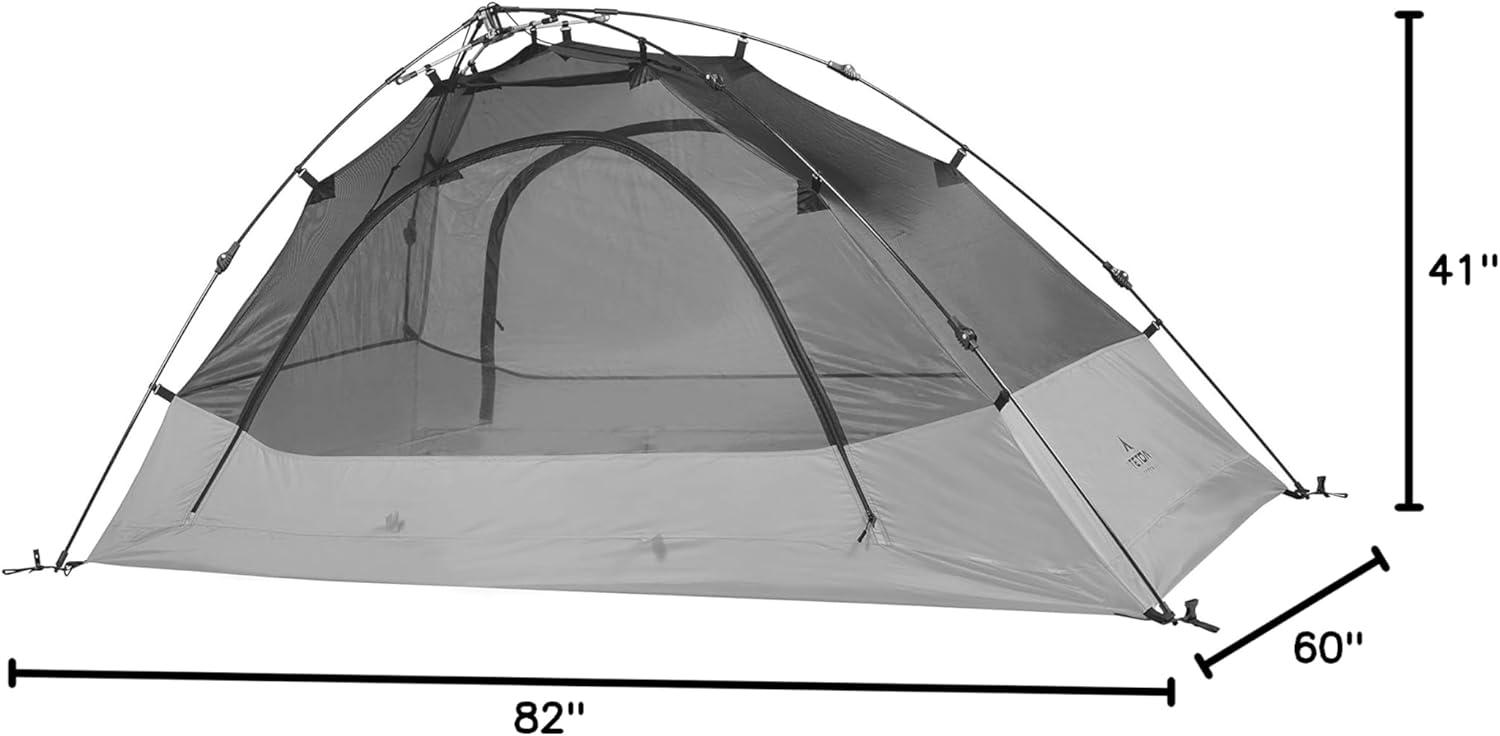 image:imageTeton Sports Vista Quick Tent Dome Camping and Backpacking Tent Easy Instant Setup ClipOn Rainfly IncludedGrey