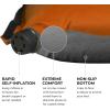 Teton Inflatable Sleeping Pad, Sleeping Mat for Camping, Backpacking, Hiking(Regular  Orange)