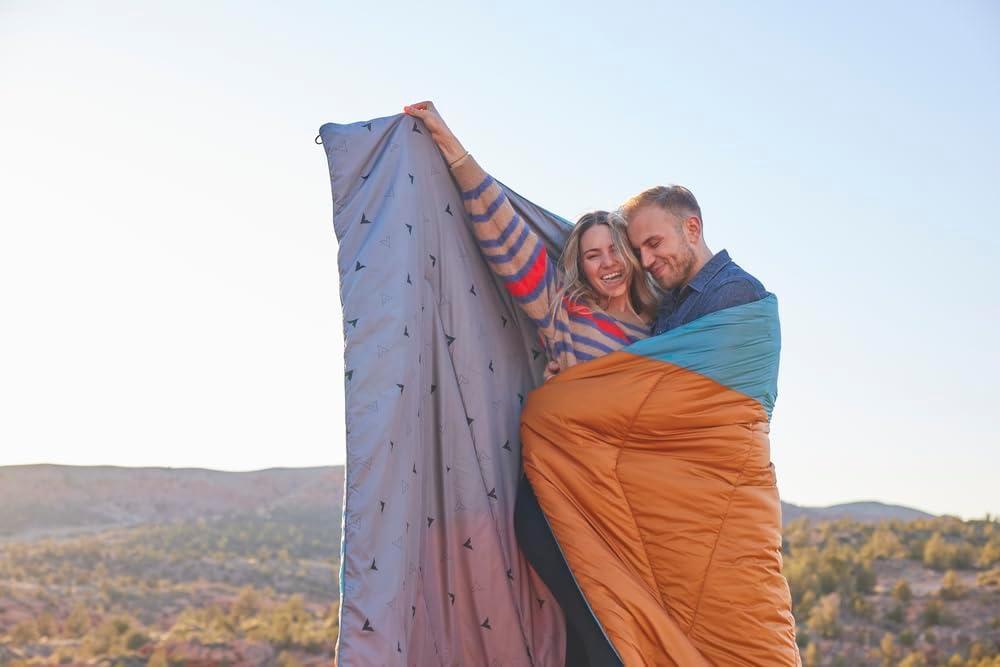 image:imageTeton Camp Blanket Outdoor Blanket Machine Washable Picnics Car Camping Overlanding Outdoor AdventureTeal BlueCopper Orange