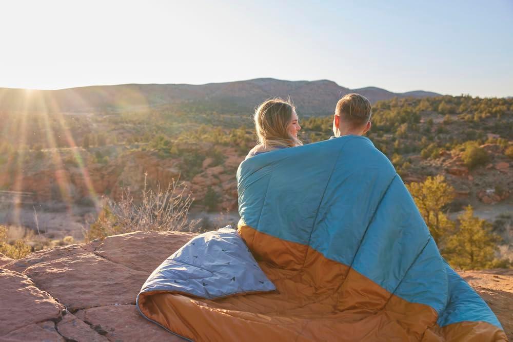 image:imageTeton Camp Blanket Outdoor Blanket Machine Washable Picnics Car Camping Overlanding Outdoor AdventureTeal BlueCopper Orange