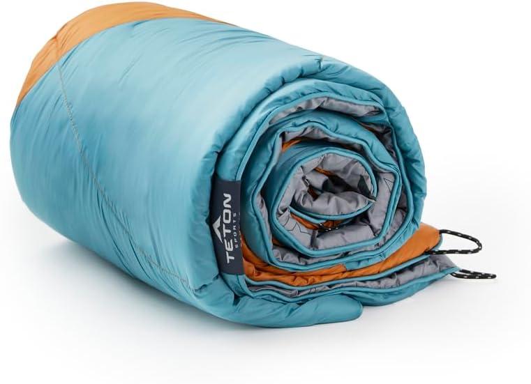 image:imageTeton Camp Blanket Outdoor Blanket Machine Washable Picnics Car Camping Overlanding Outdoor AdventureTeal BlueCopper Orange