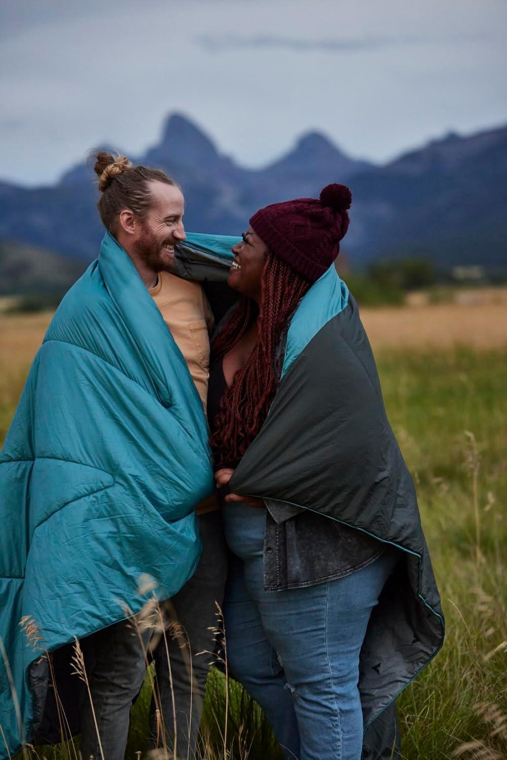 image:imageTeton Camp Blanket Outdoor Blanket Machine Washable Picnics Car Camping Overlanding Outdoor AdventureTeal BlueSlate Grey