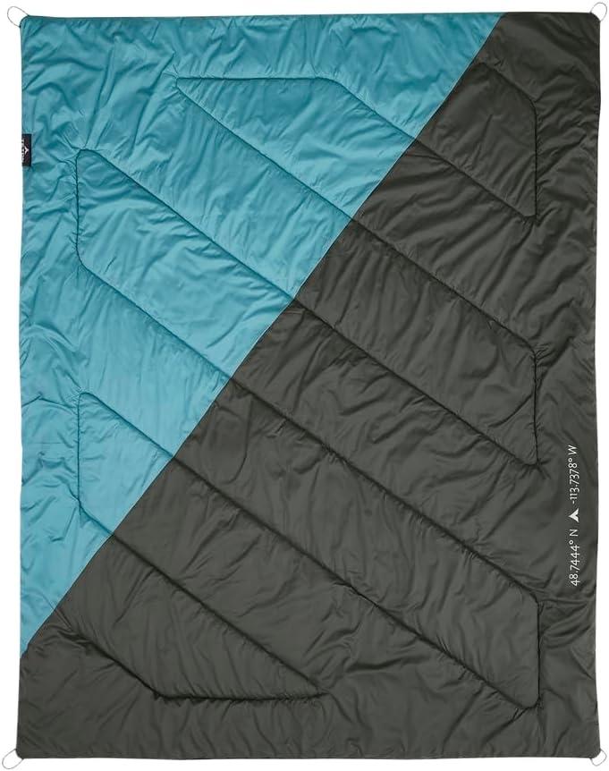 image:imageTeton Camp Blanket Outdoor Blanket Machine Washable Picnics Car Camping Overlanding Outdoor AdventureTeal BlueSlate Grey
