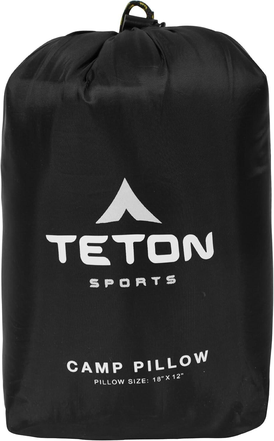 image:imageTeton Sports Camp Pillow Great for Travel Camping and Backpacking Washable Blue PlaidBlack
