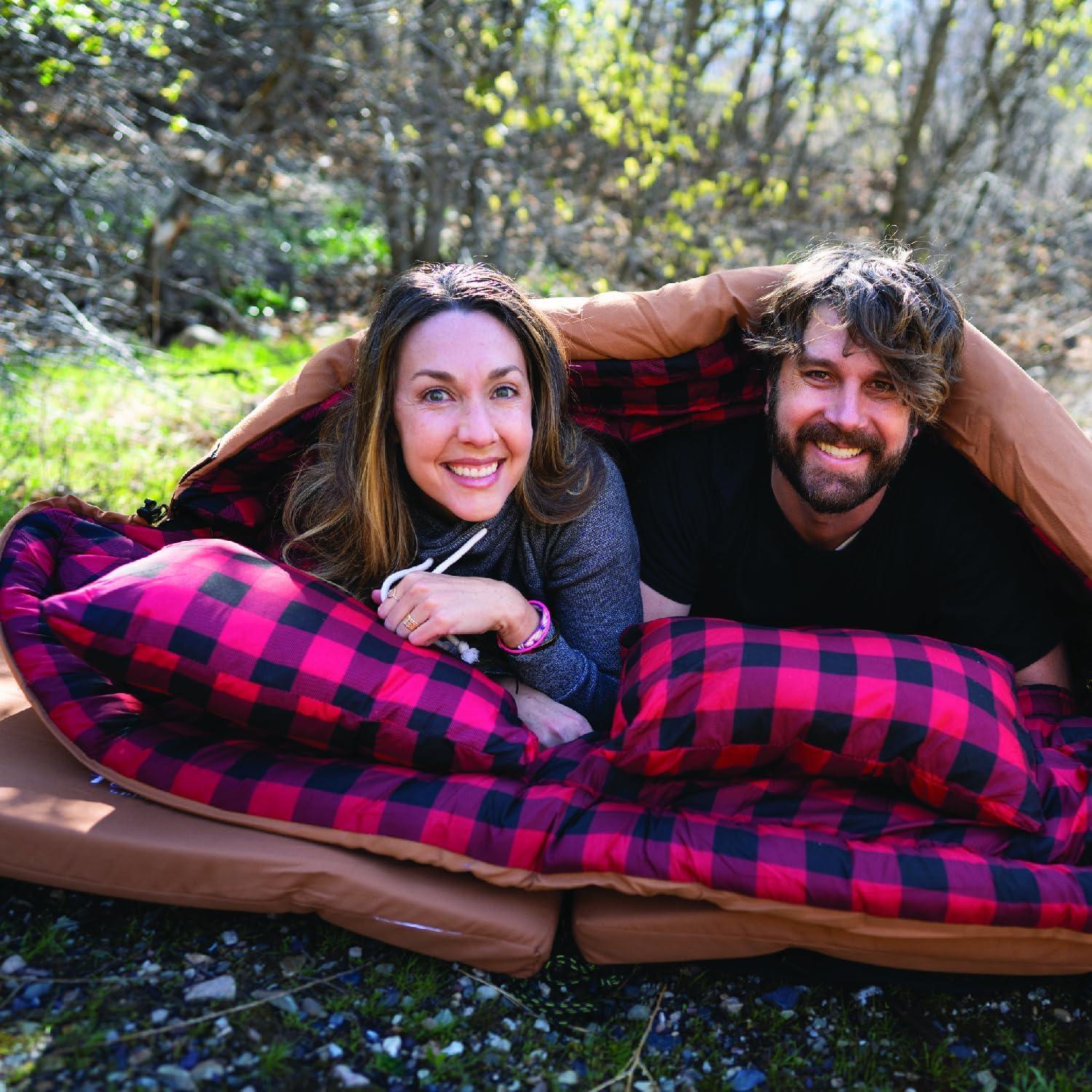 image:imageTeton Sports Camp Pillow Great for Travel Camping and Backpacking Washable Blue PlaidBlack