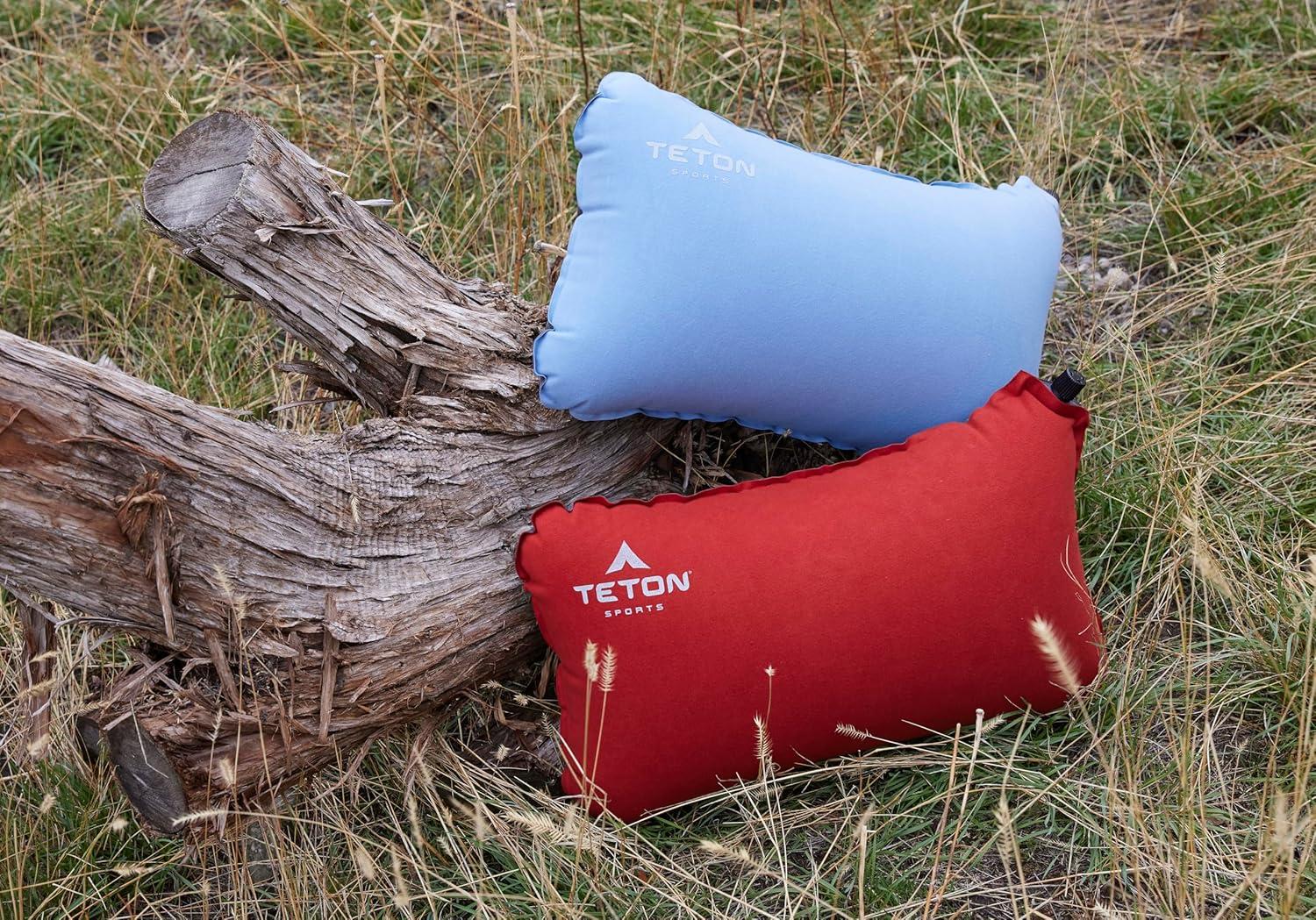 image:imageTeton Sports Camp Pillow Great for Travel Camping and Backpacking Washable Blue PlaidBlue