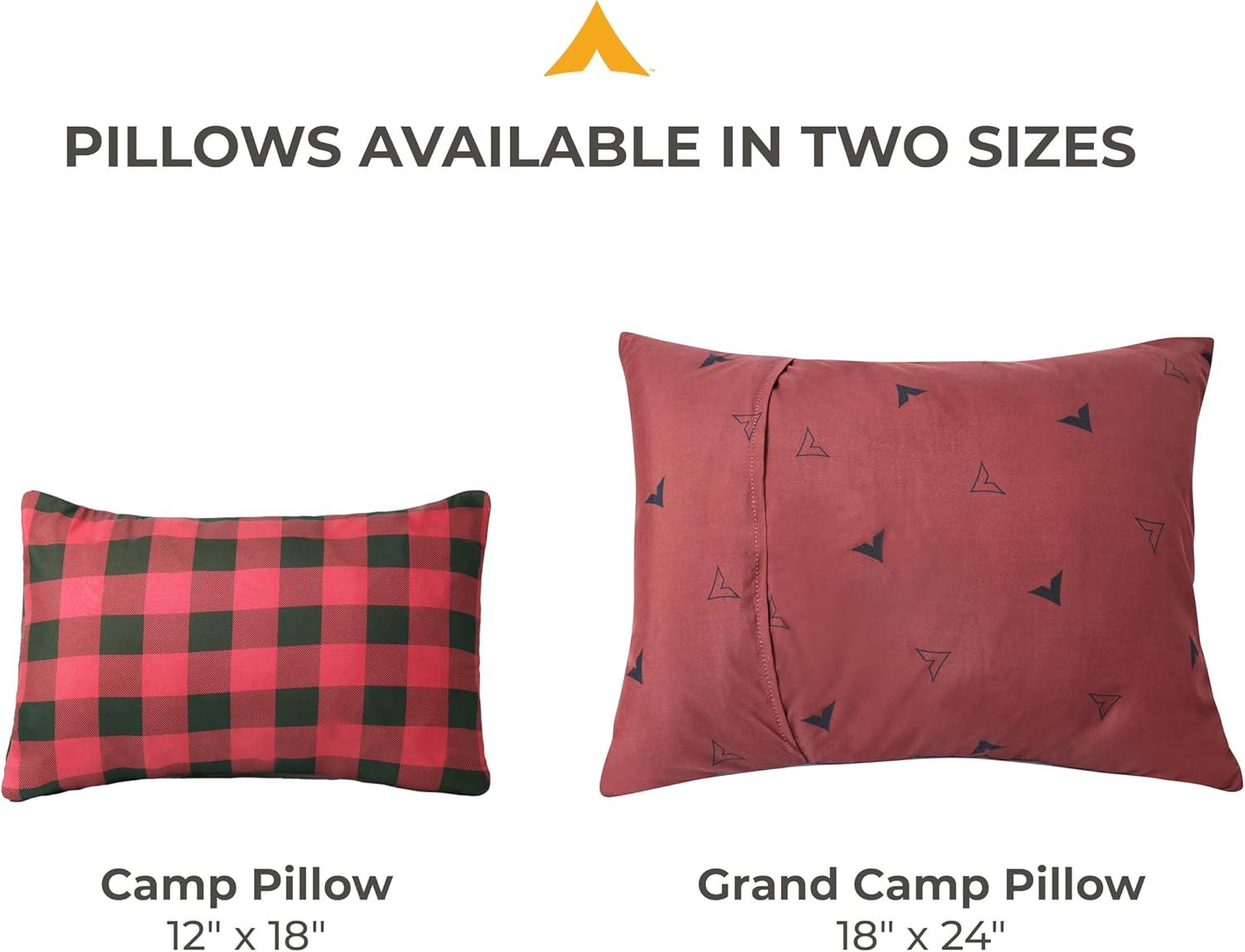 image:imageTeton Sports Camp Pillow Great for Travel Camping and Backpacking Washable Blue PlaidOliveCharcoal